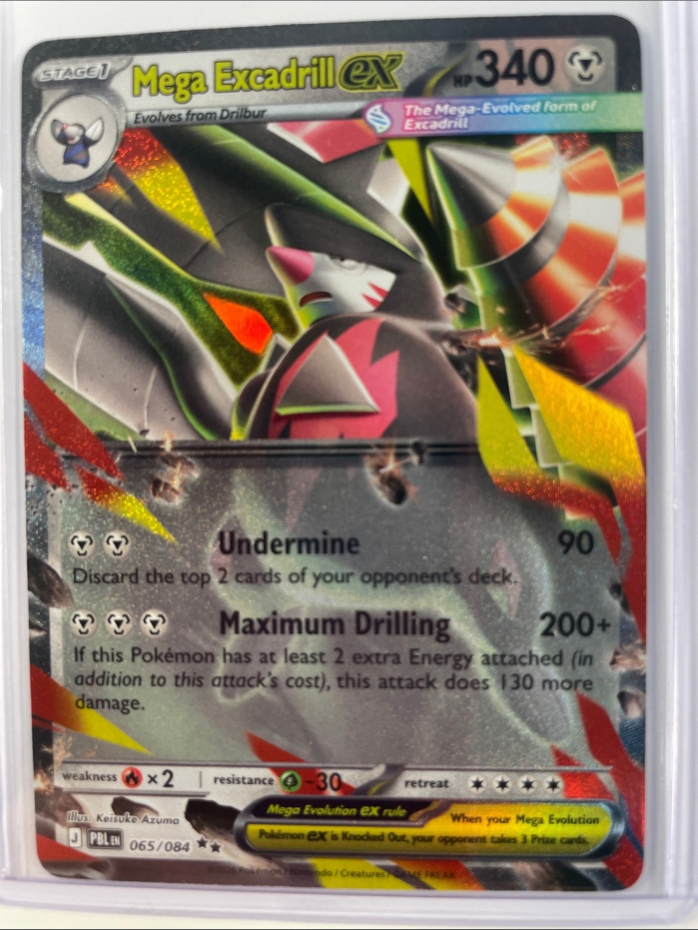 Pokemon Mega Excadrill EX Holo — Silver, Green & Red Foil